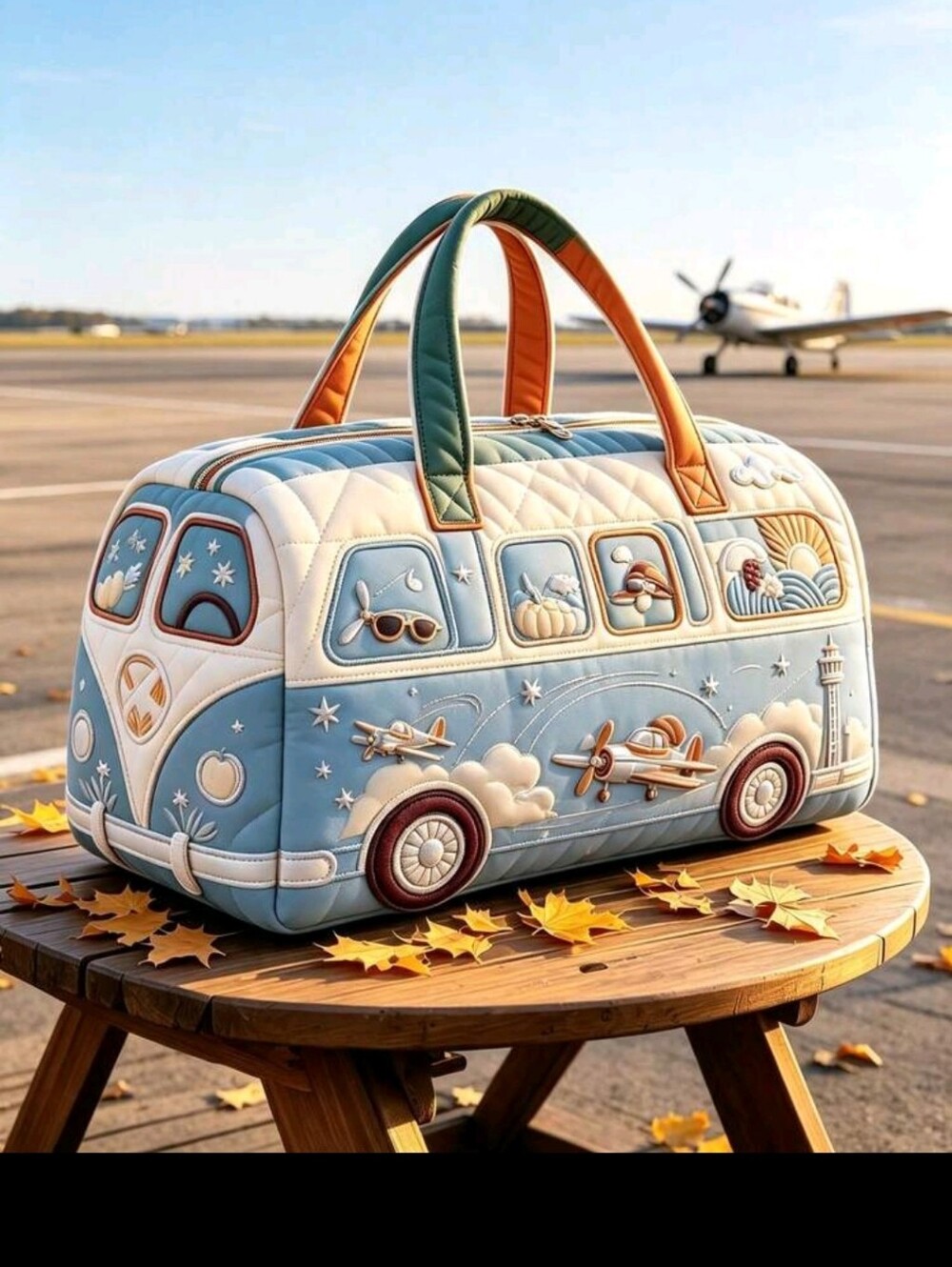 BRAND NEW ** Aviation Duffle Bag - Blue and Cream
